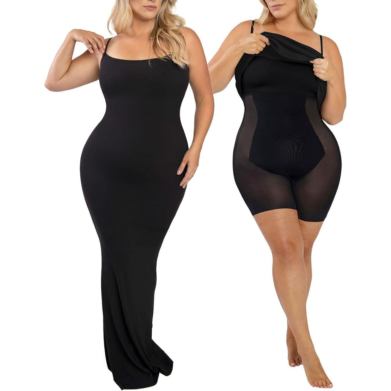 Spaghetti Strap Dress with Built-in Shapewear